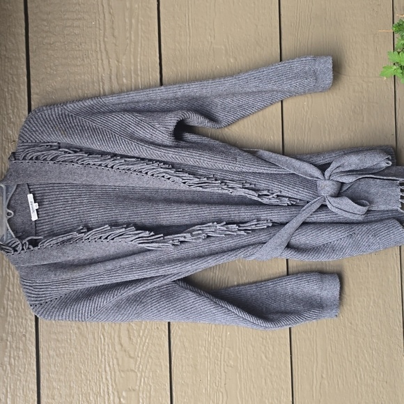 Splendid Cora Fringe Cardigan gray M medium NWT NEW - Picture 8 of 12